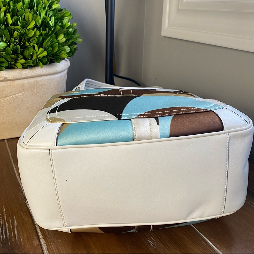 2006 Coach Y2K Scraf Print Ergo Turquoise Khaki Brown HTF - Picture 11 of 17